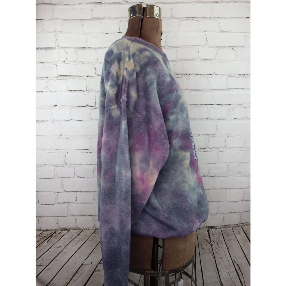 Rock & Roll World Tour Repurposed Tie Dyed Sweatshirt NEW L/XL - Picture 2 of 6